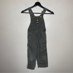 OshKosh Overalls Corduroy Toddler Size 5 USA Vintage Sage Green Vestbak Unisex